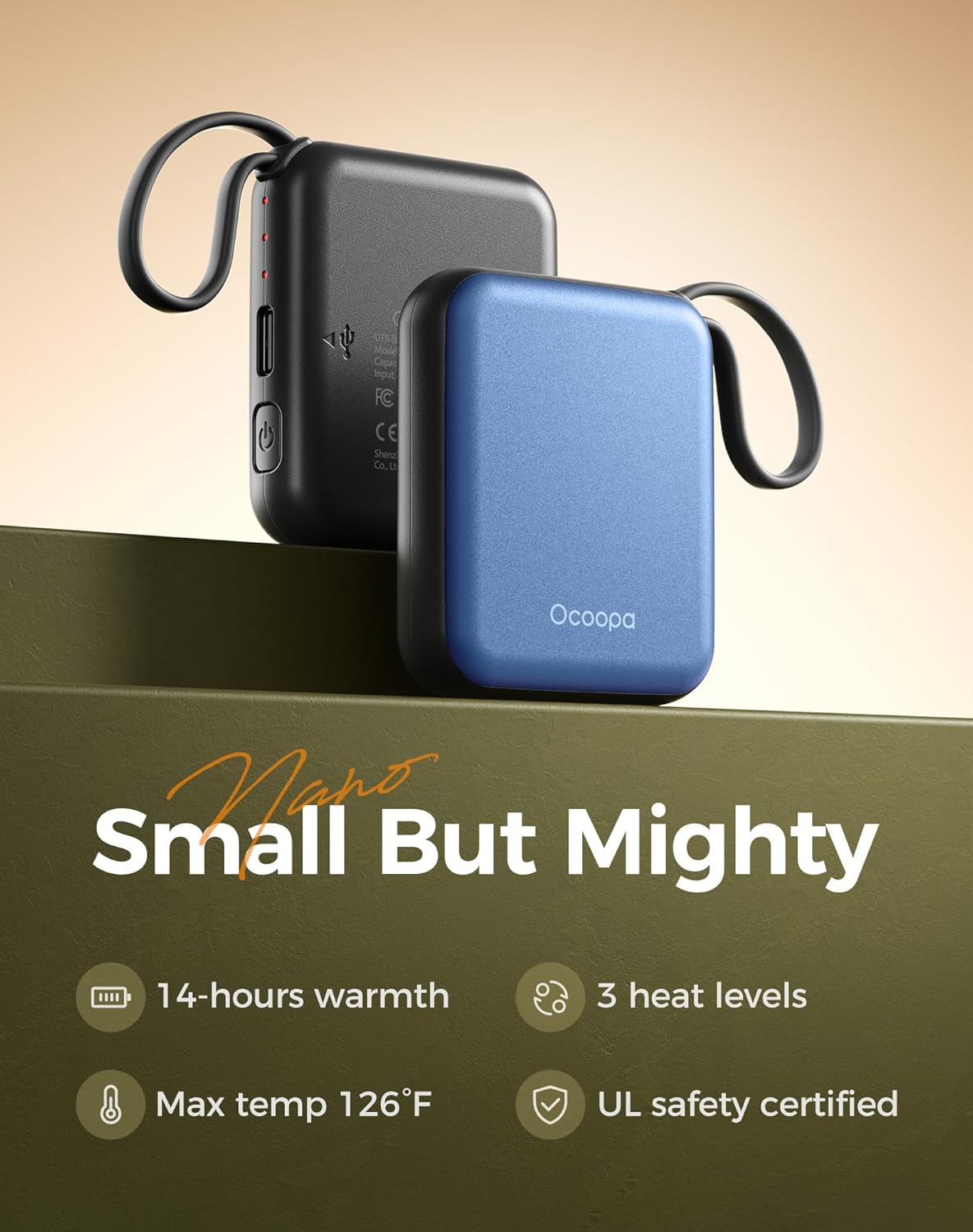 OCOOPA Rechargeable Hand Warmers - Smart Temperature Control, 7-Hour Battery Life, Compact Design for Travel & Gifts