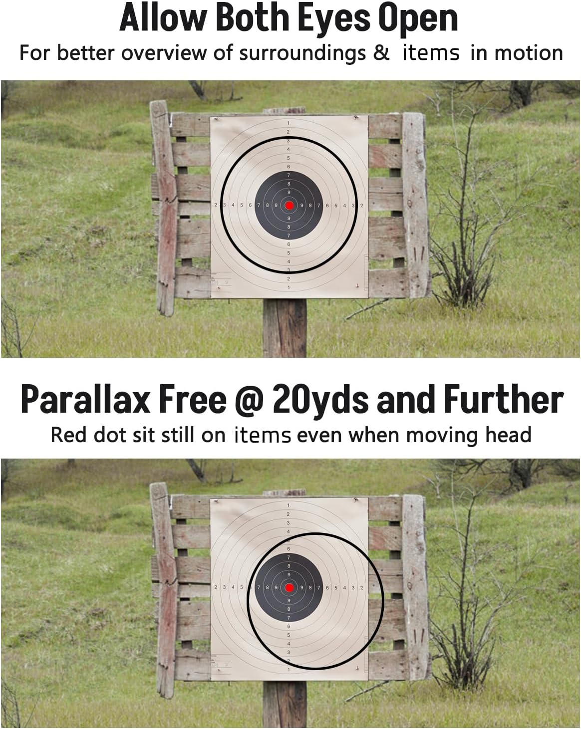 MidTen 2MOA Red Dot Sight - Waterproof & Shockproof Reflex Scope | 1x25mm with 1-Inch Riser Mount