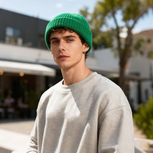 Fzxdfg 6 Pieces Short Fisherman Beanie for Men Women Roll-up Edge Knit Elastic Cap Winter Warm Hat (US, Alpha, One Size, Black、Yellow、red、Green、Dark Gray、Dark Blue)