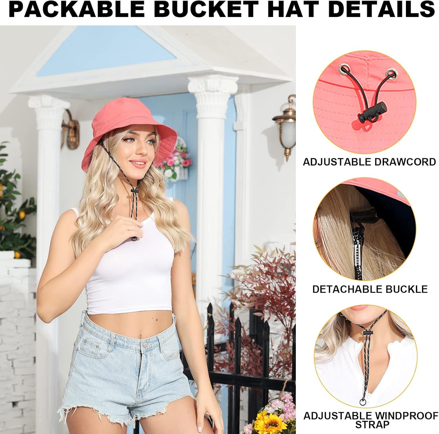 Skiennix Women's Packable Waterproof Bucket Hat - UV Protection for Sun Safety