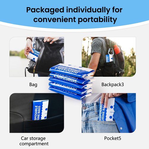 COZYPEPE Disposable Urine Bag for Emergency Use, 24 PCS 800ML Unisex Urinal Bag,Travel Urine Bag, Portable Toilet Bag, Vomit Bag for Camping, Traffic Jams, Pregnant, Patients, Hiking and Kids