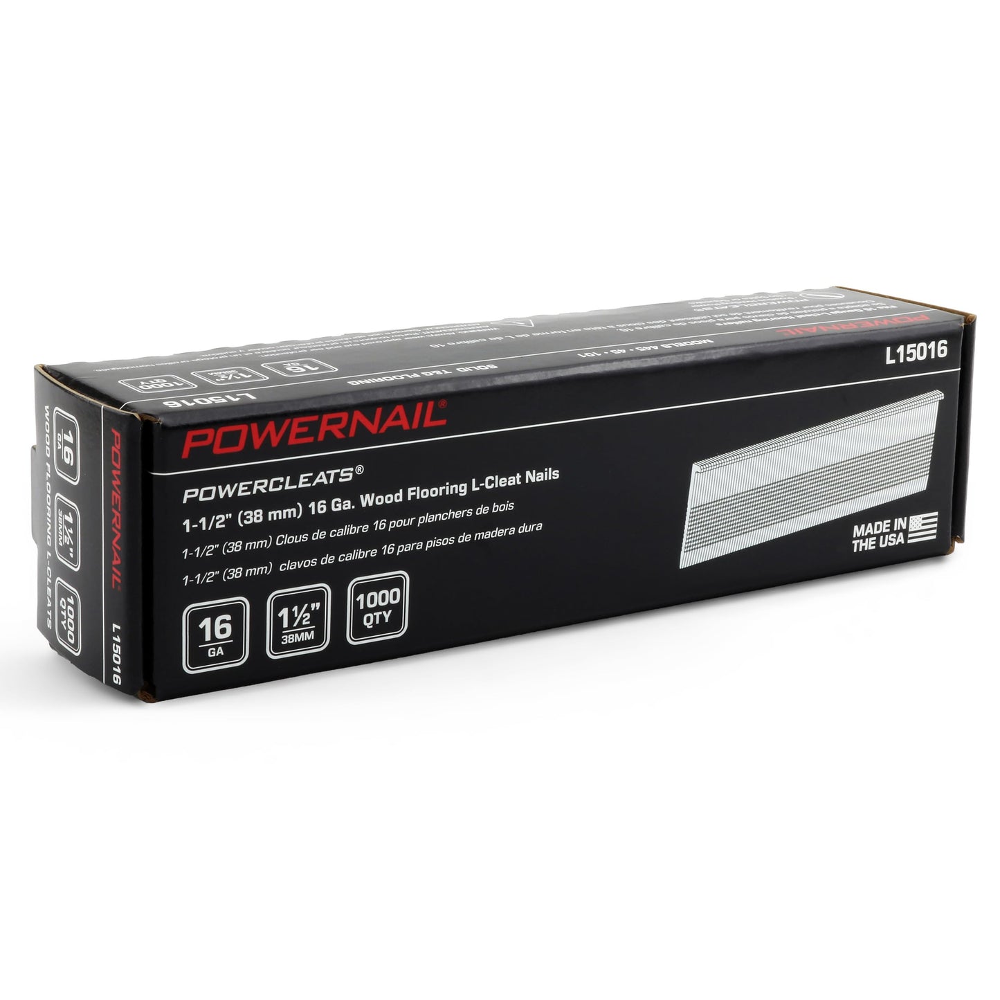 Powernail L150165 16 Gauge 1-1/2 Inch Length L-Cleat Nail for Hardwood Flooring (1 case of 5-1000ct boxes)