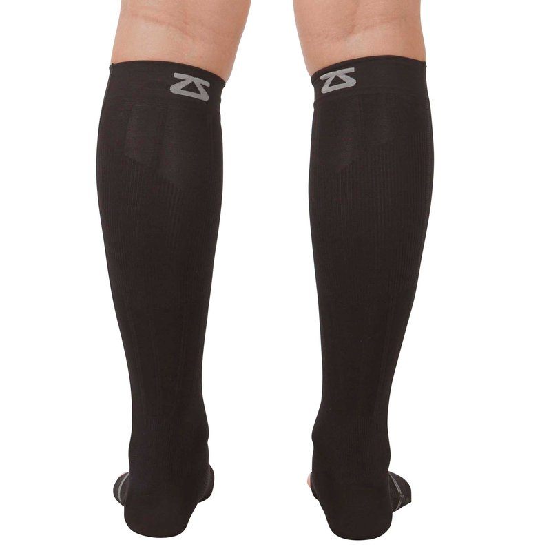 Zensah Ankle/Calf Compression Sleeves- Toeless Socks for Circulation, Swelling for Men and Women (M, Black)