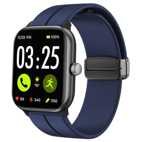 Lamshaw Compatible with Spade & Co Health Smartwatch 4 Bands, Soft Silicone Sport Wristband Replacement Straps Compatible with Spade & Co Health Smartwatch 4 1.85 Inches (Blue, 22mm Size Band)
