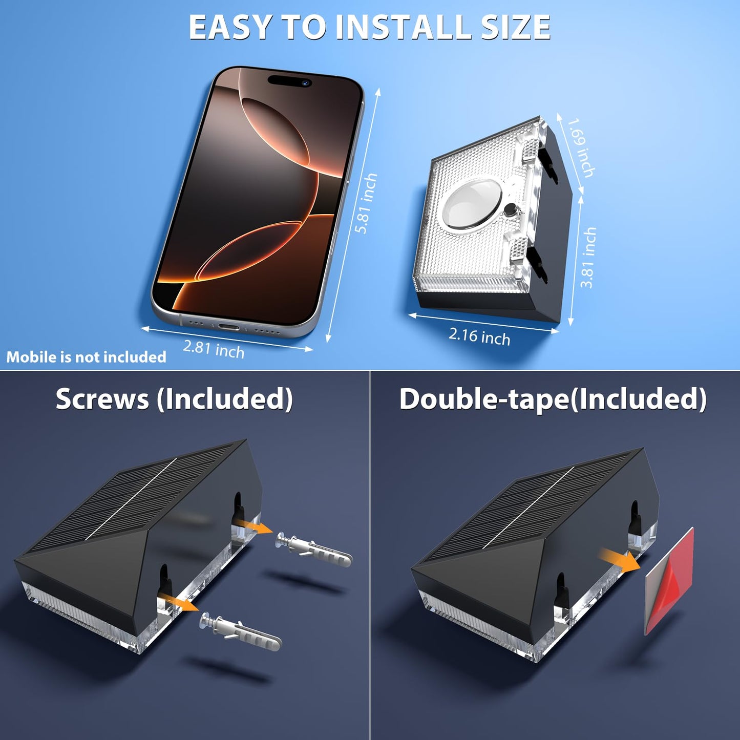 UGDLUCK Solar Fence Lights,Warm White & Cool White & RGB 7Colors ＆ Color Changing Mode IP65 Waterproof Solar Lights Outdoor for Deck/Patio/Backyard/Wall/Pool/Fence/Railing/Step(20Pack)