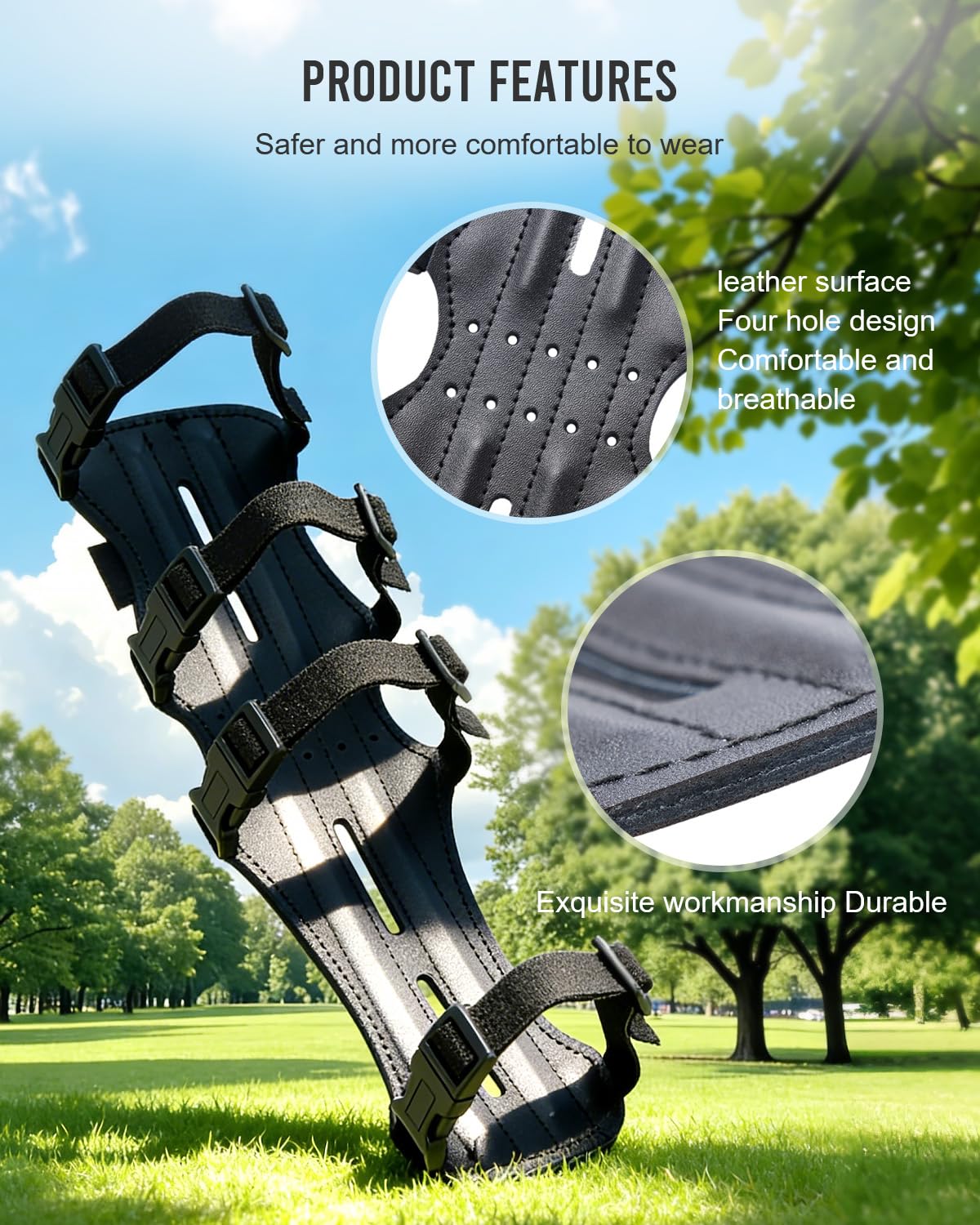 Toparchery 12" Ultra Light Weight Leather Arm Guard Adjustable 4 Strap for Archery 1pk