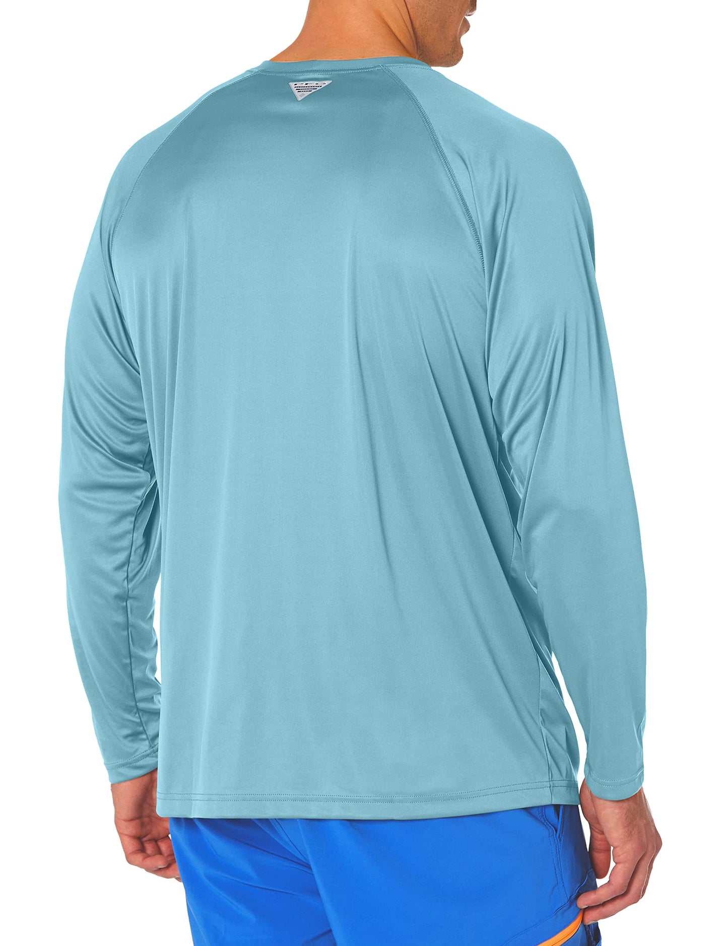 Columbia Men's Terminal Tackle Long Sleeve Shirt, Storm/Bright Nectar Logo, 2X Tall