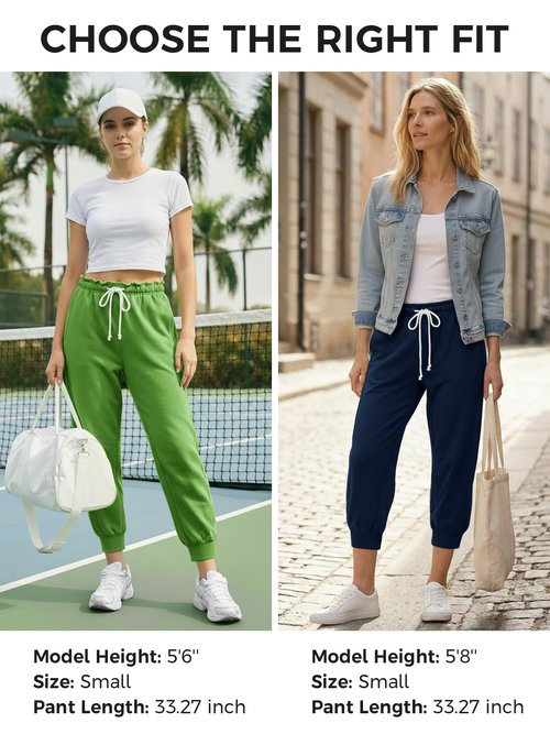 Fisoew Women's Capri Joggers 2026 Trendy Peplum Drawstring Waist Sweatpants with Pockets Pink