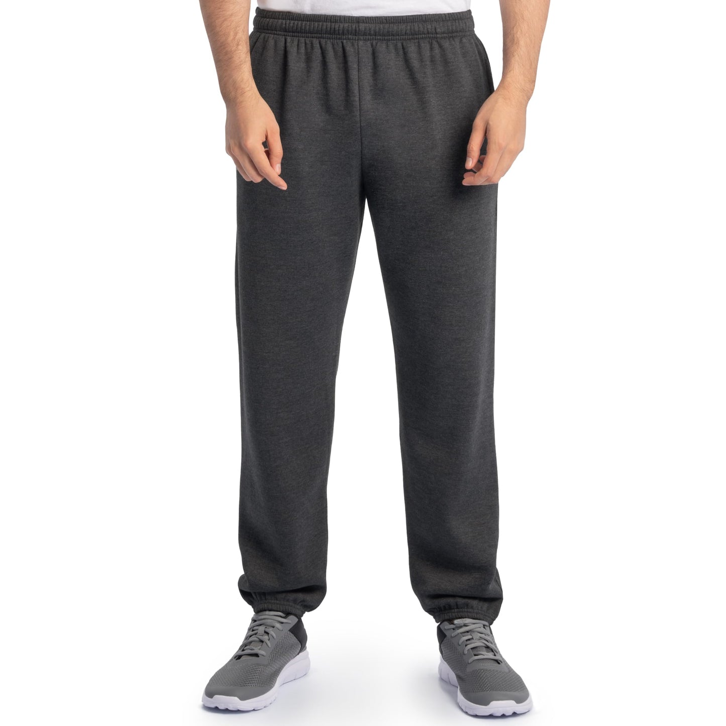 Fruit of the Loom mens Eversoft Fleece & Joggers (Regular Big Man) Sweatpants, Elastic Bottom - Black Heather, 3X-Large US