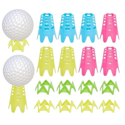 CHGCRAFT 17Pcs Golf Simulator Tees Plastic Golf Tee Golf Mat Tees Practice Golf Tees Perfect for Turf and Driving Range Indoor Claw Tee Mixed Color