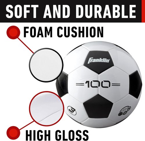 Franklin Sports Soccer Balls - Youth & Adult Sizes 3, 4, 5 - Black & White - Single & Bulk Packs
