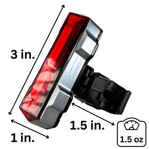 Serfas Thunderbolt 2.0 Tail Light Bicycle Night Riding 7 Modes 50 Lumens