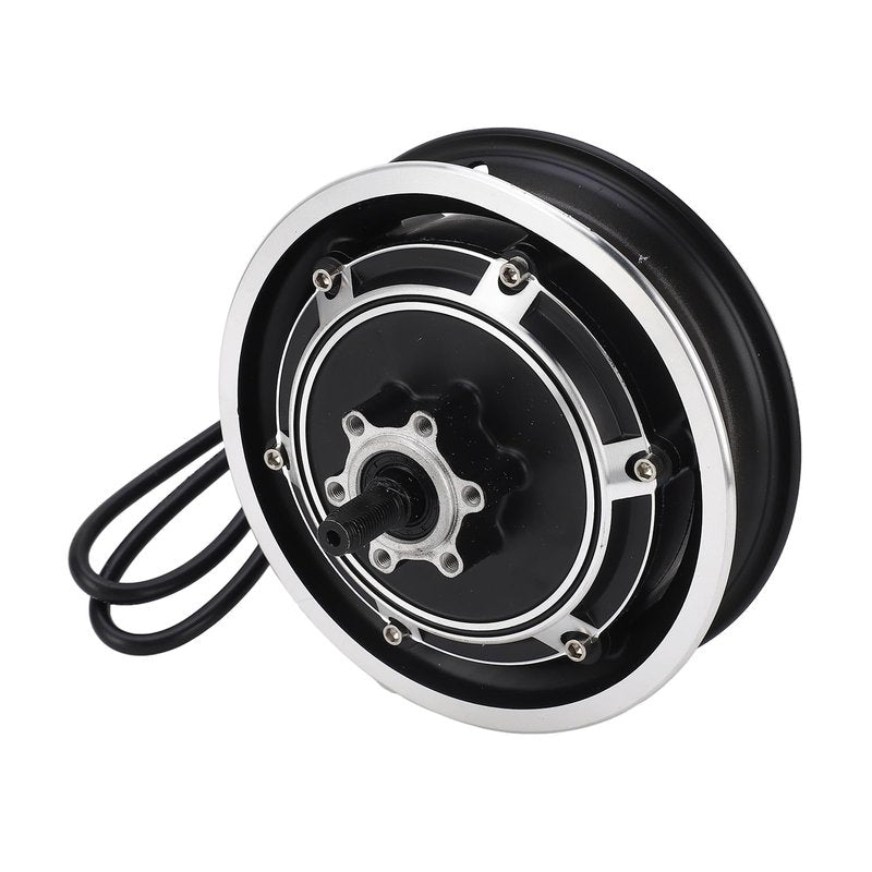 YYQTGG Electric Scooter Hub Motor 48V 100W Electric Brushless Disc Brake Hub Motor for 10 Inch Outer Tire, Aluminum Alloy Wheel