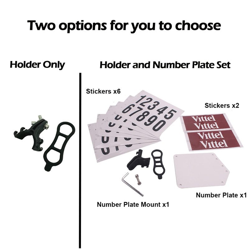 Thinvik Bike Race Number Plate Holder Cycling Number Mount - Quick Release with Rubber Bands（Include Number Plate）
