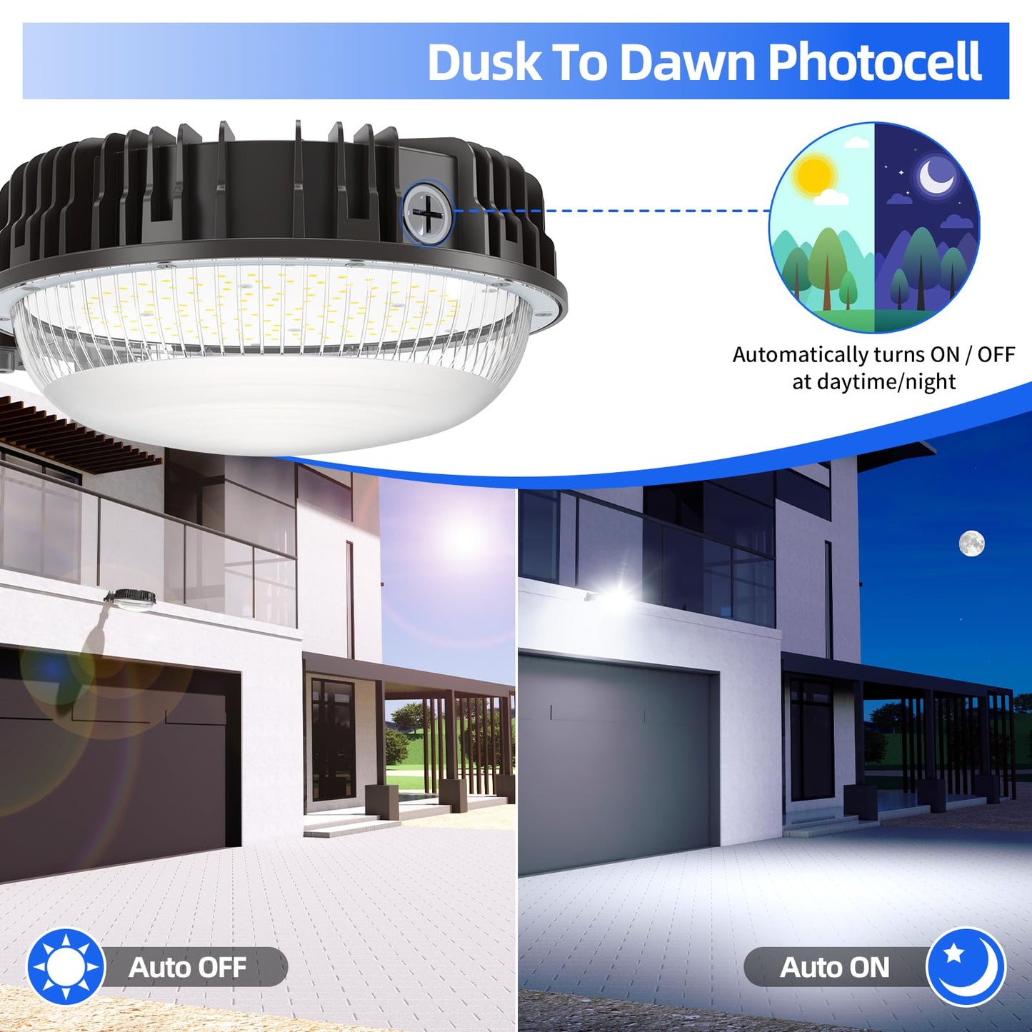 NUOGUAN 120W LED Barn Light 18000LM with Dusk to Dawn Photocell, ETL Listed, 5000K Daylight Yard Area Light, IP65 Waterproof Security Area Light for Farmhouse/Garage/Yard, AC100-277V