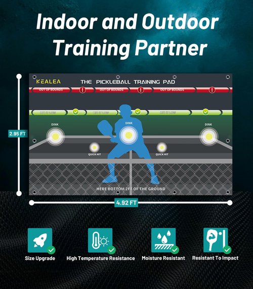 KEALEA Pickleball Training Pad, Practice Pickleball Dink Skill and Training Aid Equipment for Indoor and Outdoor Training Court