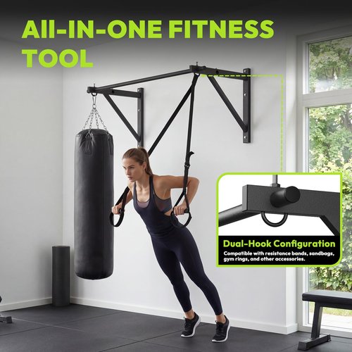 HANDBODE Pull Up Bar for Doorway and Wall Mount - Chin Up Bars for Home Gym, 52‘’ in Upper Body Workout Equipment with 500 lbs Capacity, Portable Thickened Steel Construction, Joist Mounted