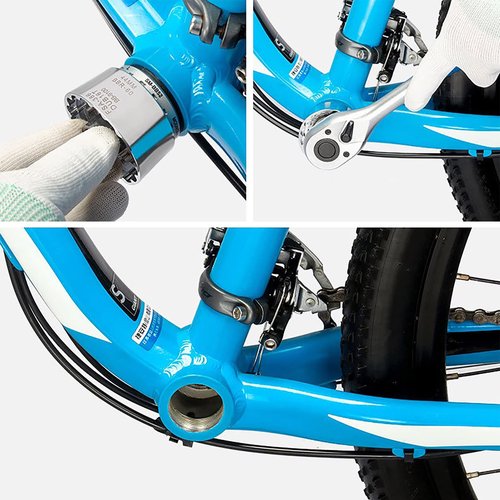 KIEVODE 5-in-1 Bike Bottom Bracket Tool for 12/16-Notch 39/41/44/46/49mm External Cups Lockring Install Removal - for Shimano, SRAM, FSA, Rotor, Chris King, Hawk Racing, Campagnolo, Truvativ GXP, etc