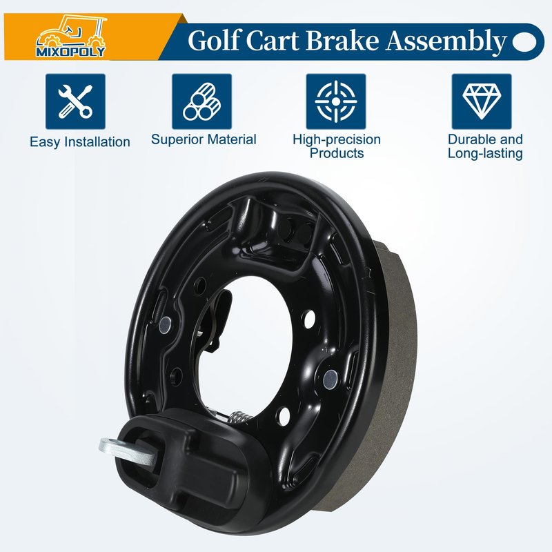 Mixopoly Driver and Passenger Side Brake Assembly Replacement for Club Car DS/Precedent 1995-Up, EZGO 1982-Up, Yamaha 1982-2006 Rear Brake Kit Replace OEM 101823301, 103380202,17081G1, J17-27209-00
