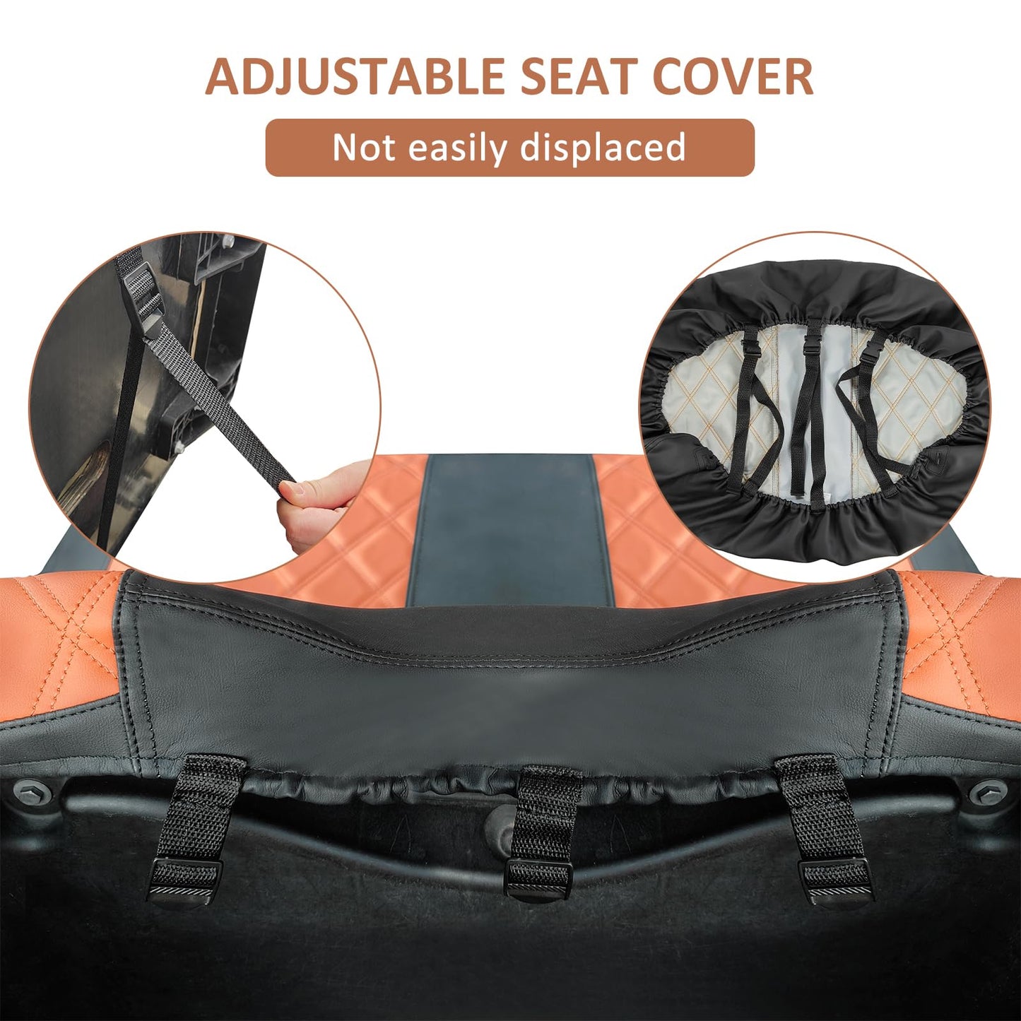 AOOTOOLINK Golf Cart Diamond Seat Covers Kit, Fit for Club Car Precedent OEM Standard Front Seat Cushion, Golf Cart Vinyl Seat Cover, No Nails Required
