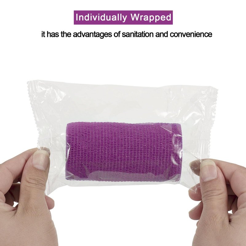 Self Adhesive Bandage Wrap 4 in x 5 Yds Vet Wrap for Horses Elastic Bandage for Ankle Wrist Athletic Tape Self Adherent Cohesive Bandage Wrap Sports Tape, 12 Pack