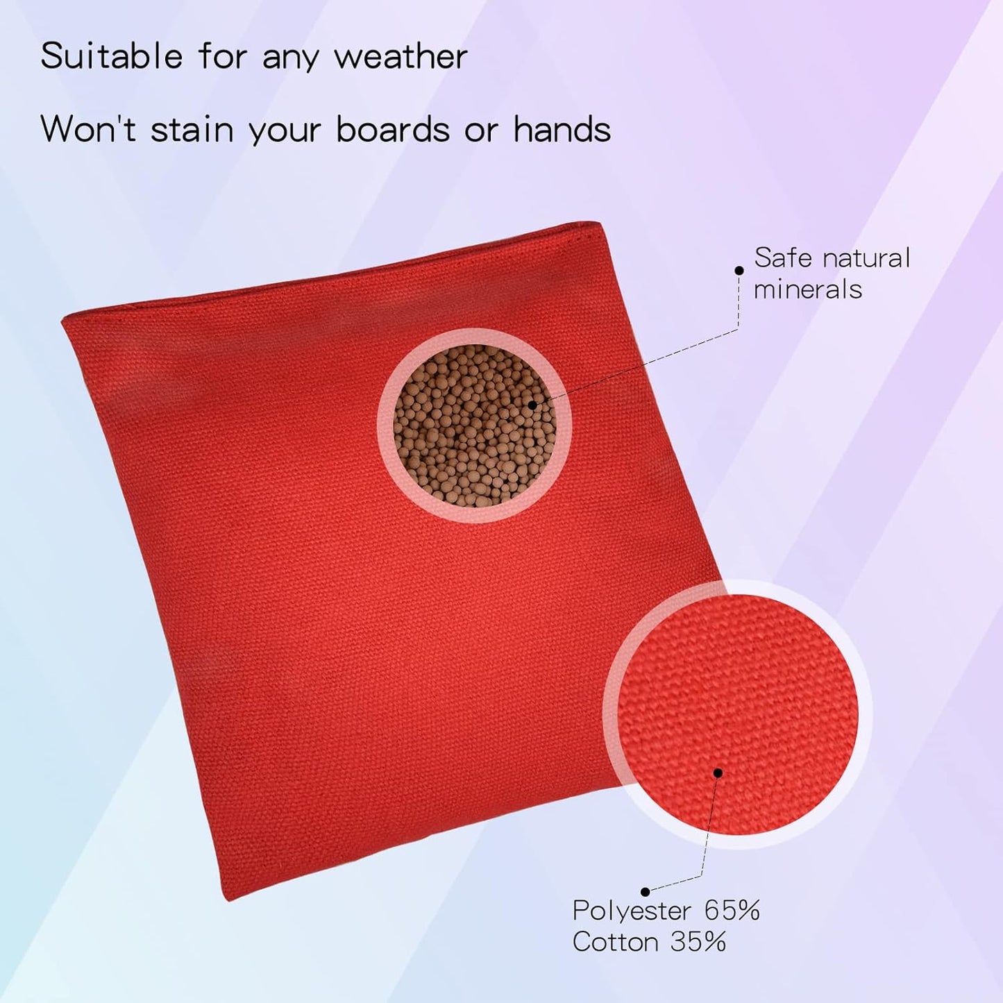 Regine Switzerland Cornhole Bags - Set of 8 Double-Sided, Weather-Resistant Bean Bags with Tote Bag