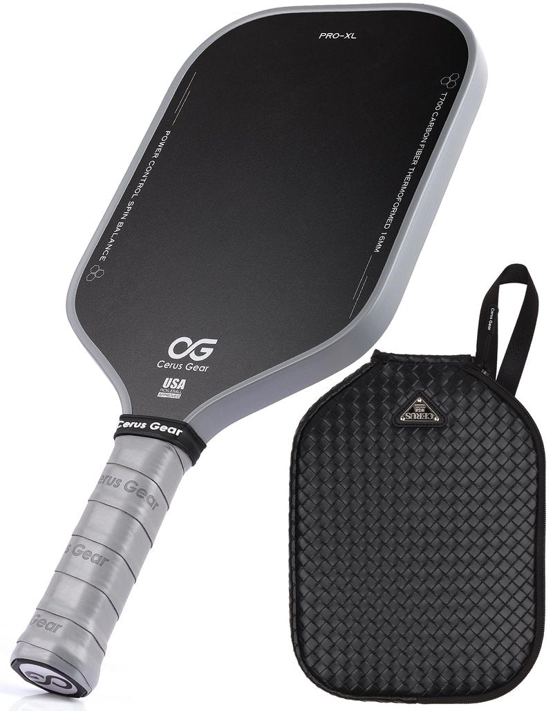 Pickleball Paddles Pro | 4-Layer T700SC Raw Carbon Fiber & 16MM Reinforced Polymer Honeycomb Core | Thermoformed Pickle Ball Racket | Max Spin & Control | USAPA Approved