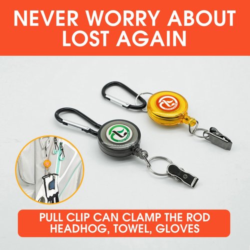 Lohas Creative Golf Badge Reel Holder Retractable Cord Badge Holder Golf Gloves Clip Heavy Duty Telescopic Rope for Climbing,4pcs