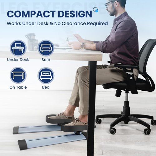 Leg Exerciser While Sitting for Seniors,Knee & Shoulder Exerciser for Home Office, Adaptable for Under Desk Arm& Leg Pedal Exerciser with Resistance, Low Impact Workout for Rehab,Non-Slip Mat Included