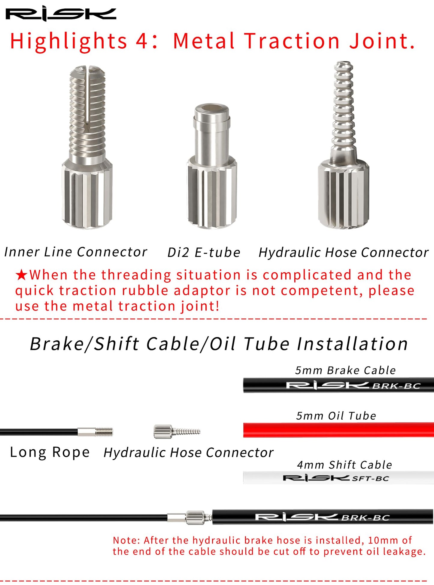 CYCEARTH Bike Internal Cable Routing Tool Kit Compatible with 4-5.5mm Housing,Bicycle Frame Shift Hydraulic Wire Shifter Inner Guide Install