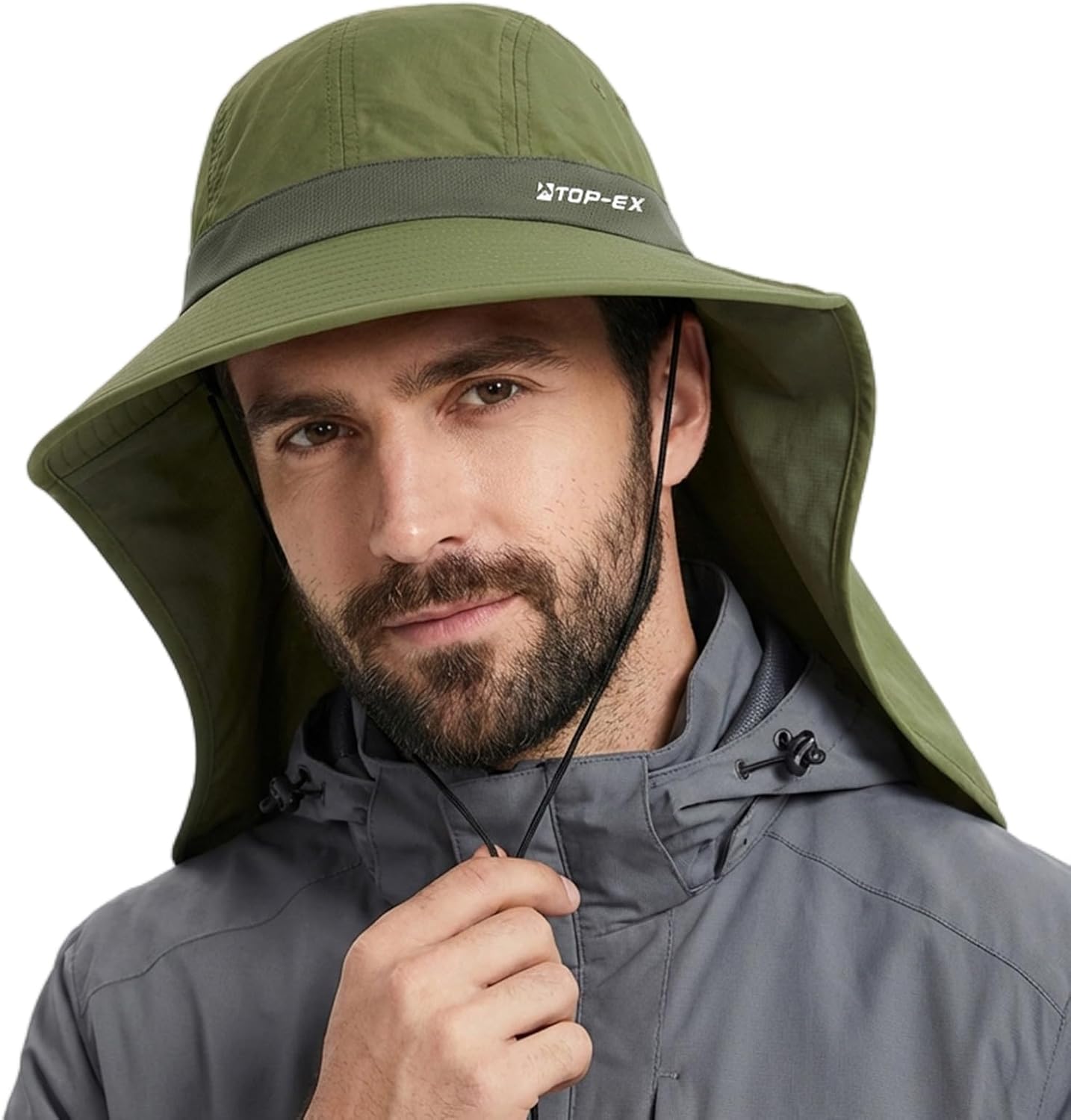 TOP-EX Cooling Sun Hat - UPF 50+ Wide Brim with Neck Flap for Hiking, Fishing & Comfort