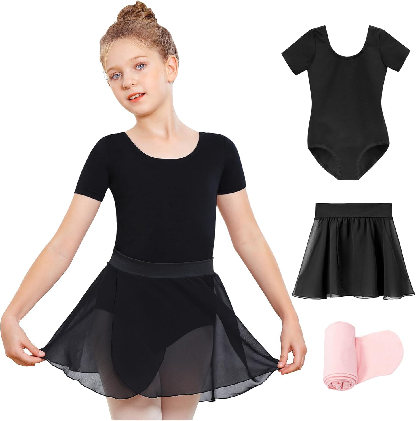 Stelle Girls Ballet Leotards - Stylish Dance Outfit Combo with Skirt & Tights | Toddler to Big Kid Sizes