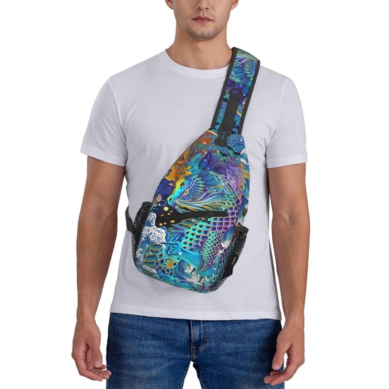 ZFPKWJY Cool Dragon Sling Bag Crossbody Travel Hiking Chest Backpack Shoulder Daypack for Men Women