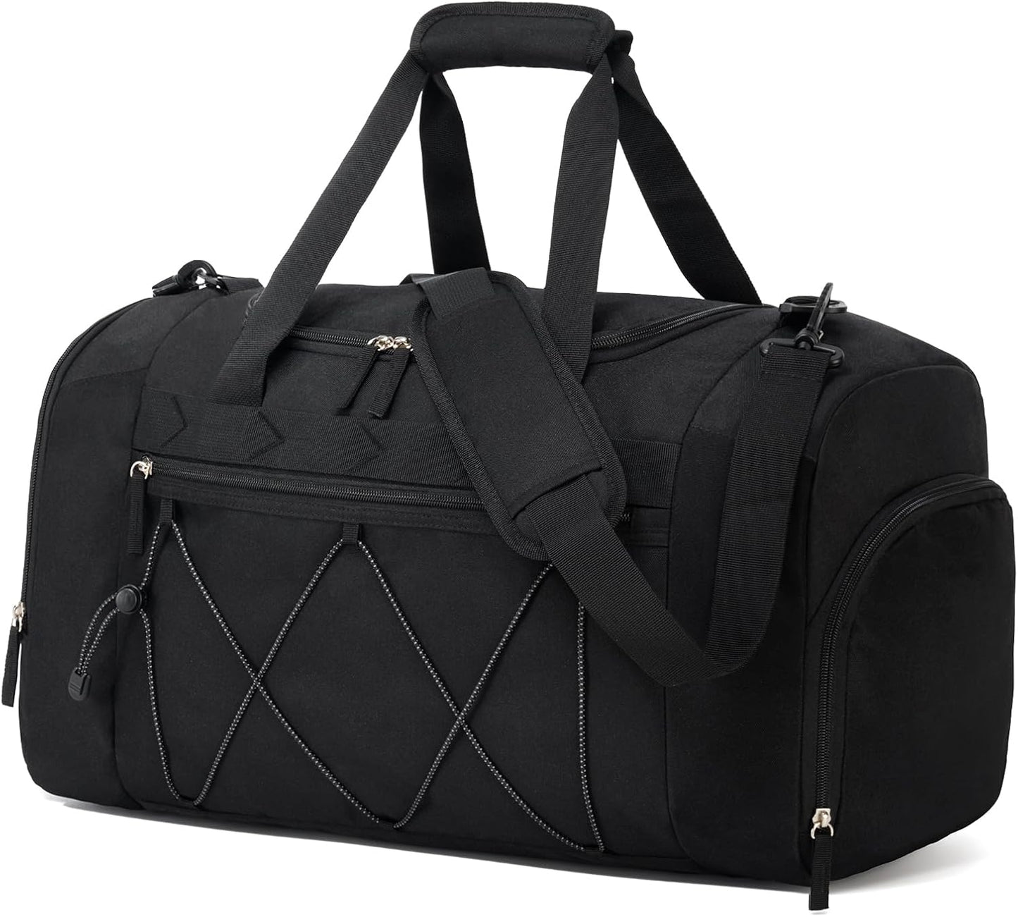 Vorspack Gym Bag for Men - 21-Inch Water-Resistant Duffle with Shoe Compartment | Black Travel Bag