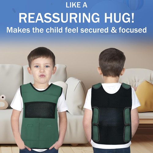 Vest for Kids Including 6 Removable Weights (Green, Small)
