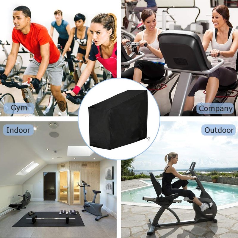Xuuza Excercise Bike Cover, 210D Waterproof Spinning Bicycle Treadmill Cover For Indoor Outdoor Use, Upright Protective Dustproof Cycling Covers With Drawstring And Storage Bag