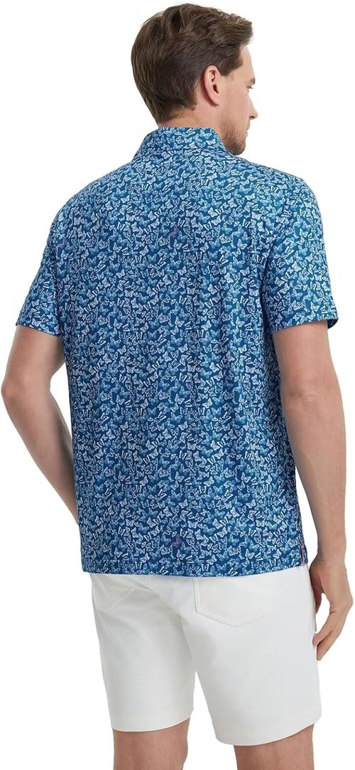 M MAELREG Men's Golf Shirt - Short Sleeve Moisture-Wicking Performance Polo | Stylish Print Design