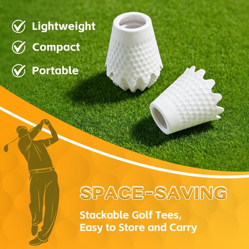 Rigrig 8 Pack ‌Golf Simulator Tees, Plastic Golf Mat Tees for Home, Indoor and Outdoor Golf Practice Training for Winter Turf, Golf Mats and Driving Range, White
