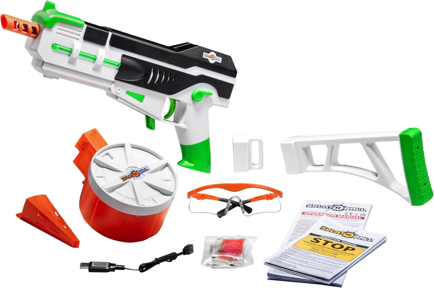 SplatRball Gel Ball Blaster Kit - Glow-in-the-Dark Water Bead Shooter | Shoots Up to 225 FPS