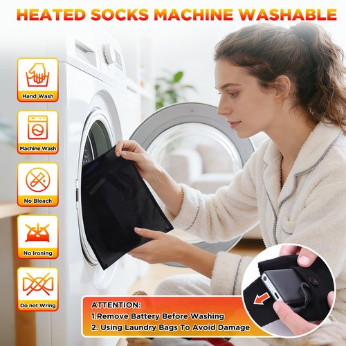 Heated Socks for Men Women with App Control, 6000mAh Upgraded Rechargeable Electric Heated Socks to 10 Hours, Washable Winter Foot Warmer Socks, 4 Heating Level, Outdoor Camping Skiing Hunting Hiking