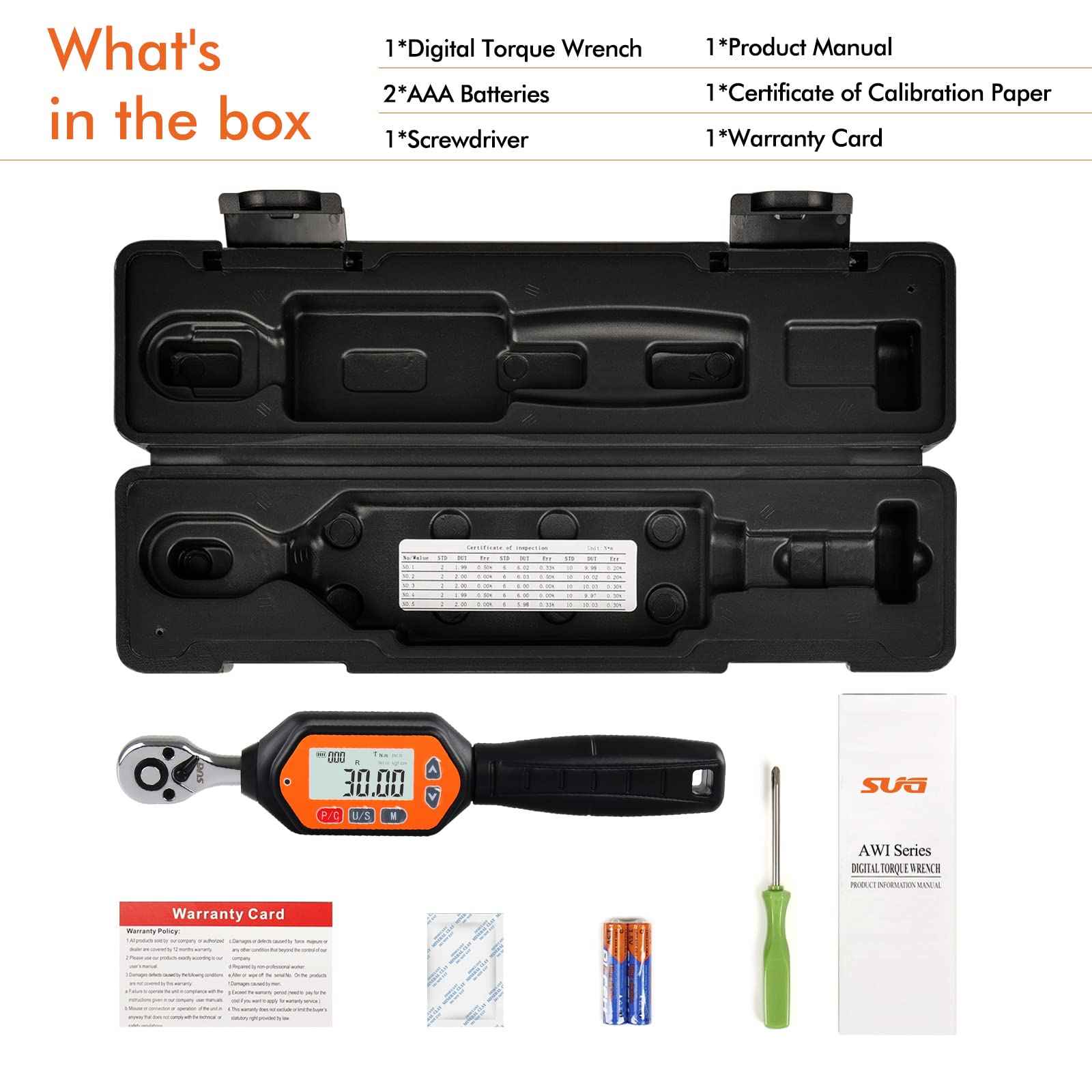 SUGPV Mini Digital Torque Wrench - 1/4-inch Drive with Buzzer & LED, 0.9-30 Nm, High-Precision Electronic Tool for Bike & Car Repairs, Calibrated for Reliability