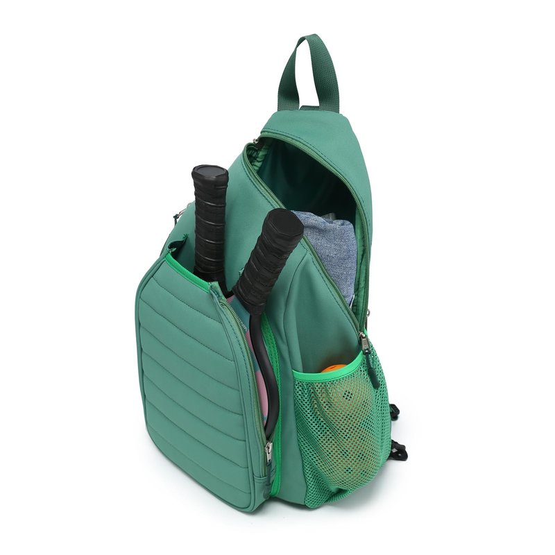 RAINBOW SMILE Sling Bag Crossbody Backpack for Pickleball Paddle Tennis Racketball Travel for Men and Women, with Ice Bag 2PS