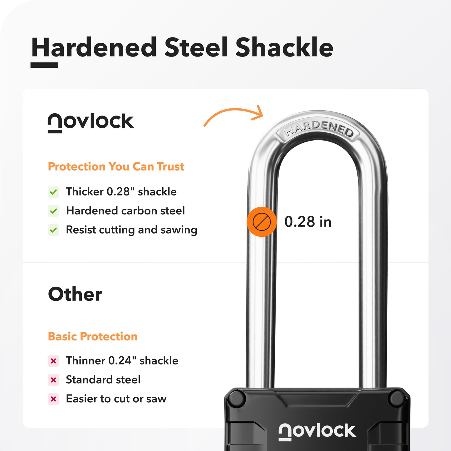 2.76 in Long Shackle Combination Lock | 4-Digit Padlock for Gym Locker, Cabinets, Toolboxes, Gates, Fences, Sheds | 1-Pack, Black