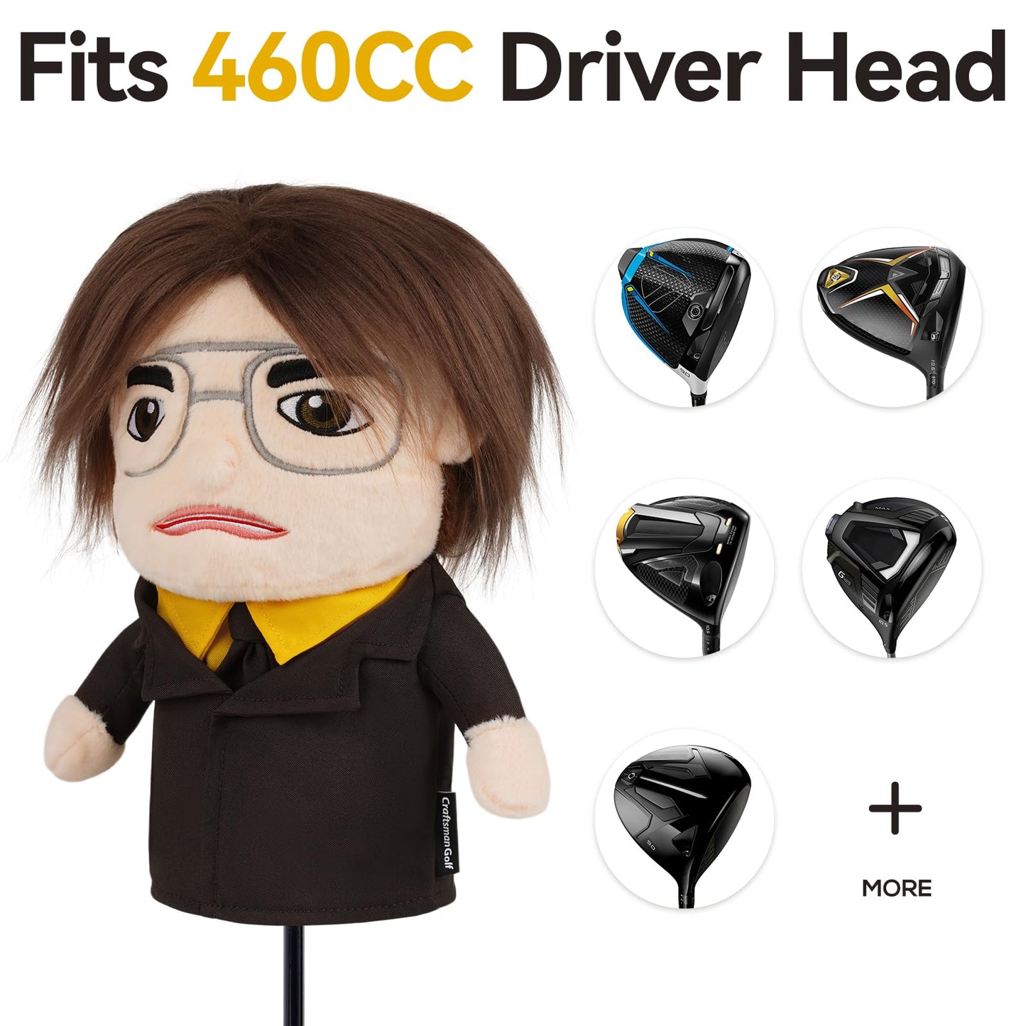 Craftsman Golf Funny Driver Headcover The Office Golf Head Covers Dwight Golf Club Cover for Driver Golf Gift for Men Plush Material
