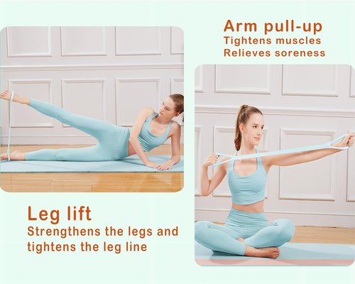 Figure 8 tensioner Gym Equipment Elastic Yoga Band Elastic Exercise Bands Workout Bands Resistance Bands for Working Out Yoga Elastic Band Miss Household Silica Gel Accessories (Light-Blue)