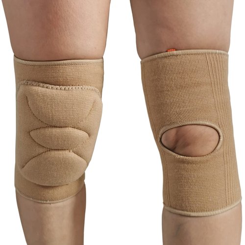 DANCEYOU Dance Knee Pads Thick Soft Sponge Volleyball Knee Brace for Big Kid Teen Adults Workout Knee Protector Football Pole Dance Yoga Tennis Running, Tan, M