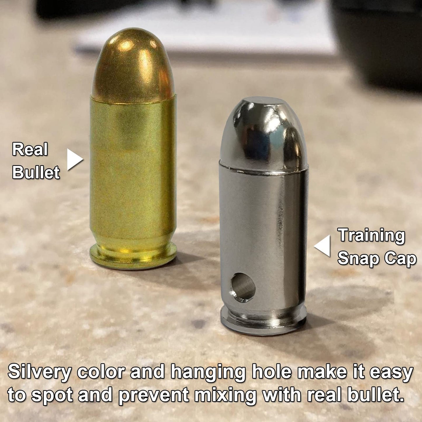 Angeebin Training Snap Caps for Dry Fire Training Dummy Rounds Practice Safe Loading Firing (45ACP-10pcs)