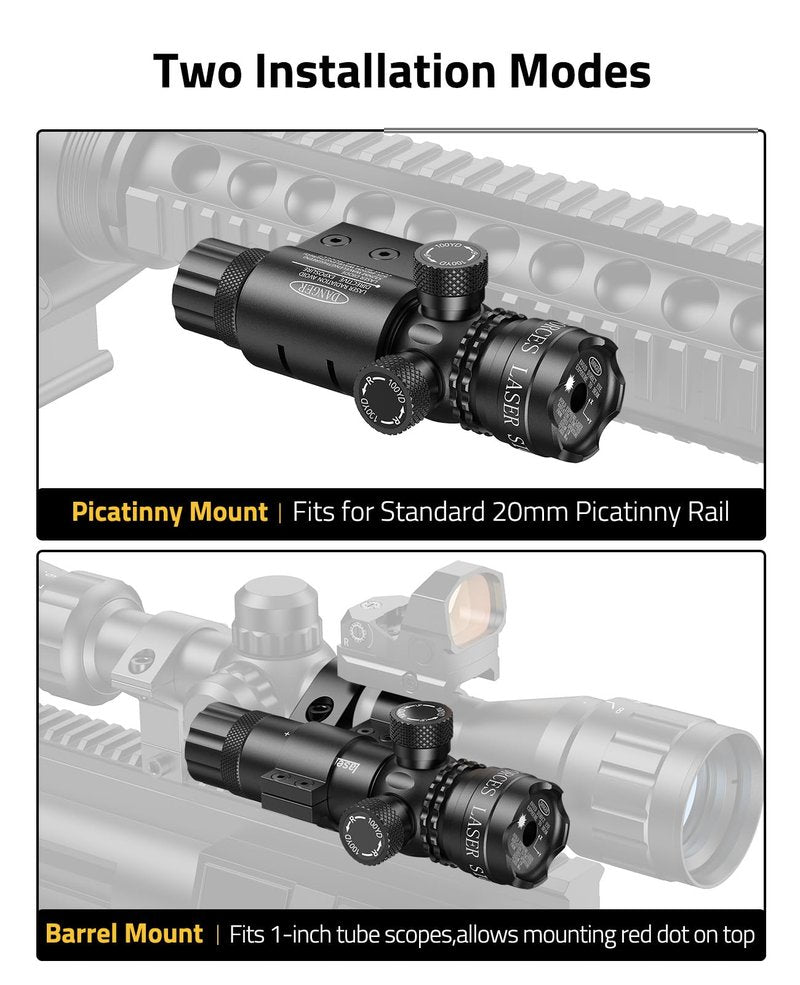 CVLIFE Laser Sight for Rifle with Picatinny Rail Mount/Barrel Mount, Green Laser for Guns, Low-Profile Laser Sight with Pressure Switch