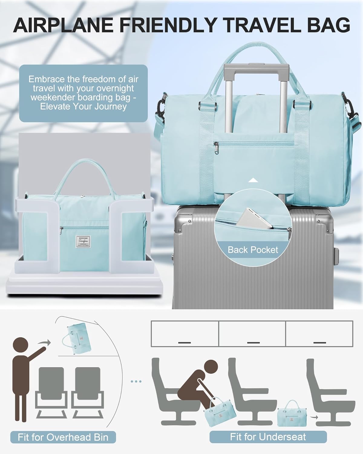 Skiennix Women's Gym Bag - Versatile Travel Duffel Tote for Weekend Getaways | Stylish & Spacious