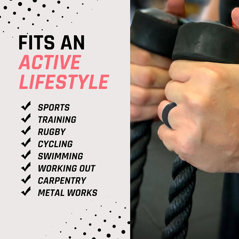 botthms - Men’s Dual Tone Silicone Rings, Silicone Wedding Rings, for Active Lifestyle (Black/Blue, 12)